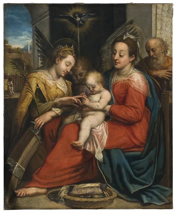 Die mystische Hochzeit der heiligen Katharina - Denis Calvaert