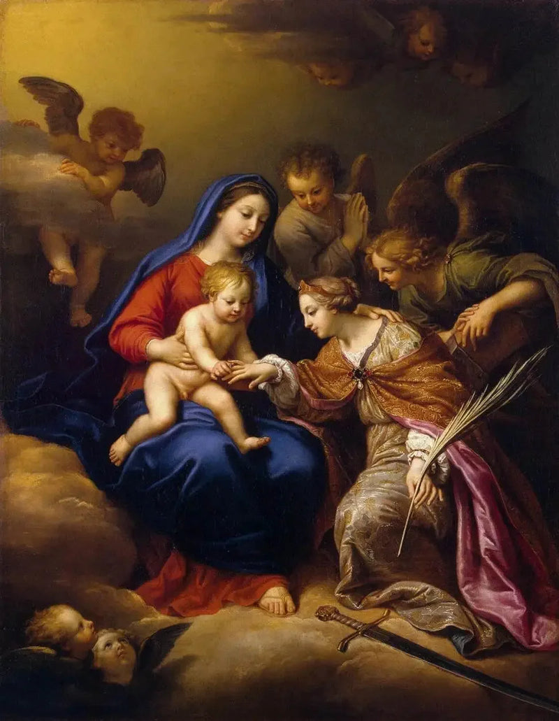 Das mystische Ehepaar der heiligen Katharina (Hermitage-Museum) - Pierre Mignard