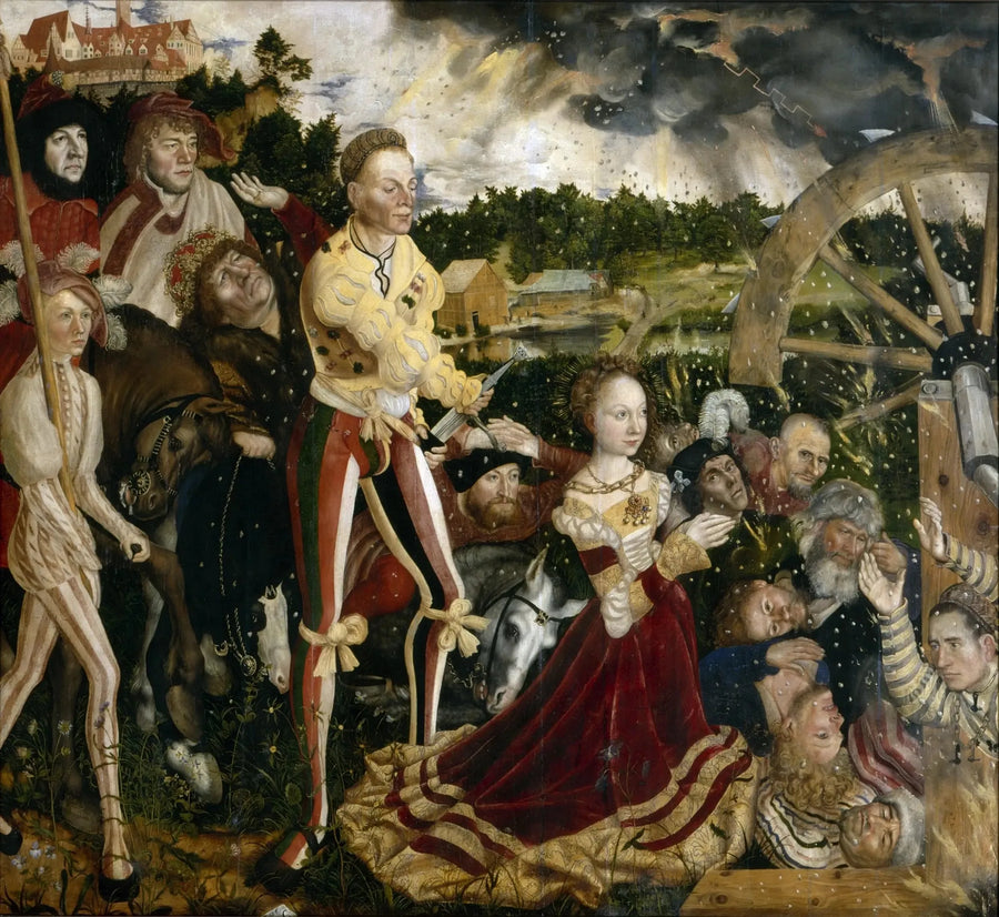 Der Märtyrertod der heiligen Katharina (mittleres Paneel) - Lucas Cranach der Ältere