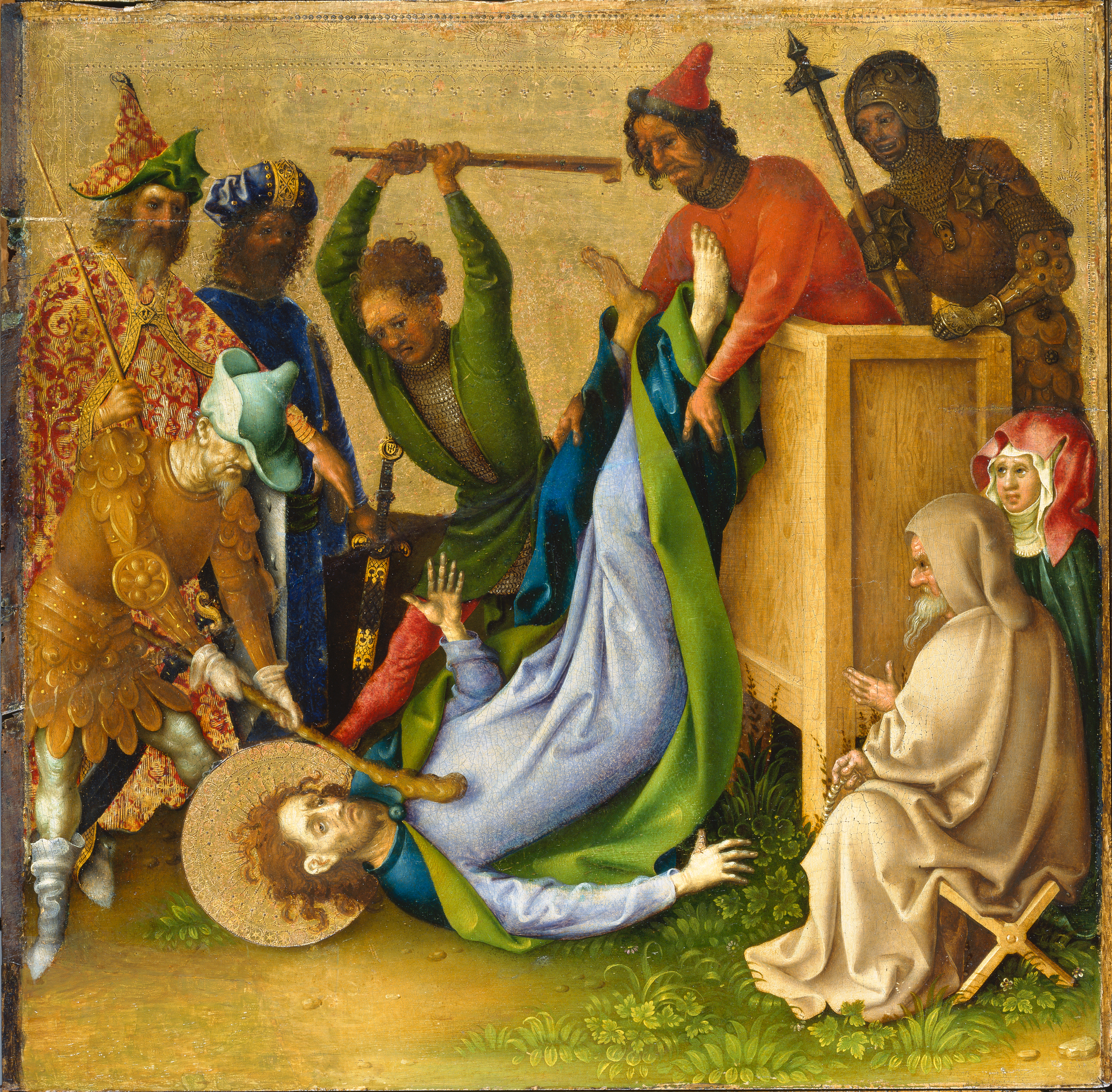Le martyre des apôtres : le martyre de saint Jacques le Jeune - Stefan Lochner image 1 copie peinte à la main à l’huile