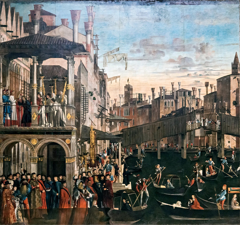 Das Wunder des Kreuzreliquie am Rialtobrücke - Vittore Carpaccio