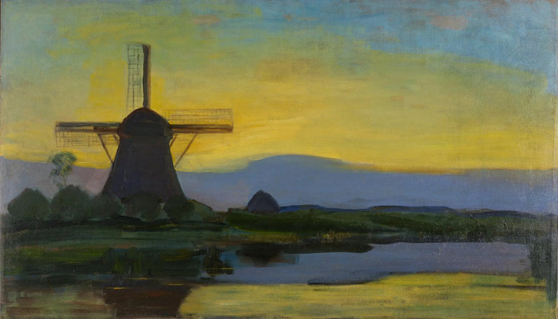 Die Mühle von Oostzijdse bei Nacht - Piet Mondrian