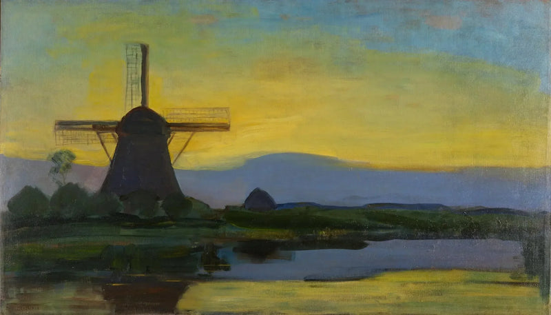 Die Mühle von Oostzijdse bei Nacht - Piet Mondrian