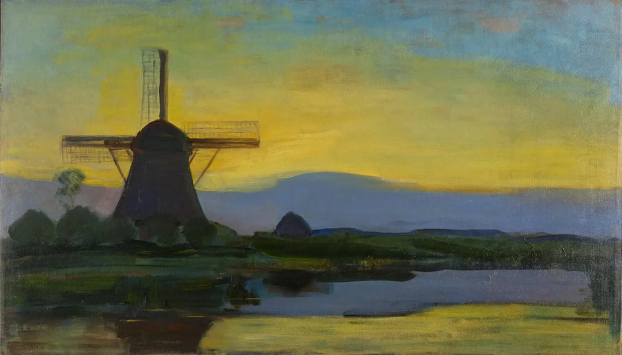 Die Mühle von Oostzijdse bei Nacht - Piet Mondrian