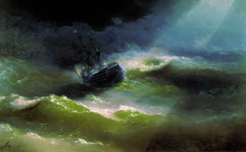 Das Schiff « Empress Maria » in einem Sturm - Ivan Aïvazovski