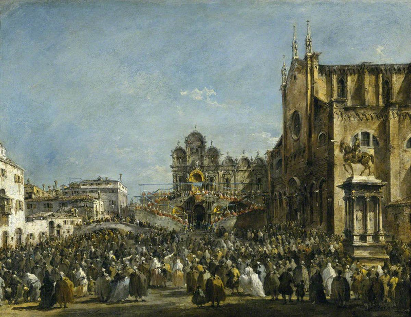 Der Papst Pius VI. segnet das Volk von Venedig im Jahr 1782 - Francesco Guardi