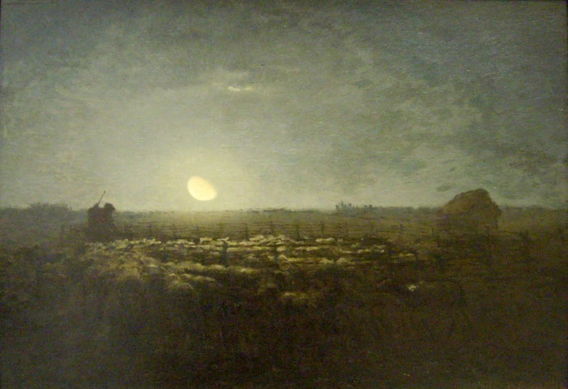 Der Schafstall, Mondschein - Jean-François Millet