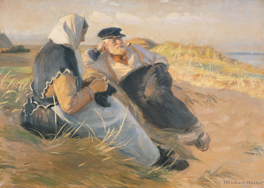 Der Fischer Anders Velle und seine Frau Ane am Strand von Skagen – Michael Peter Ancher