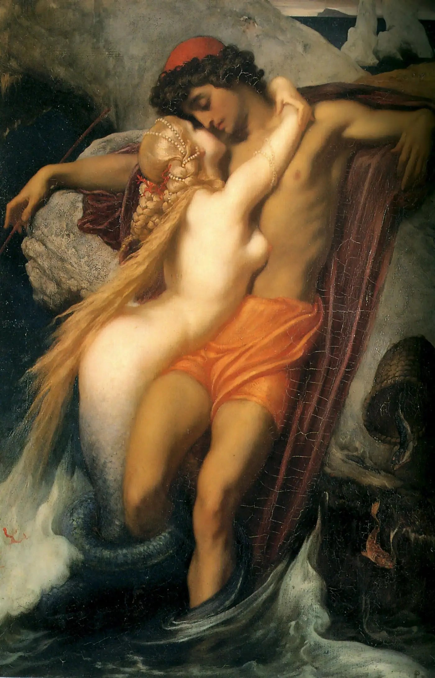 Le Pêcheur et la Sirène. - Frederic Leighton image 1 reproduction de peinture à l’huile
