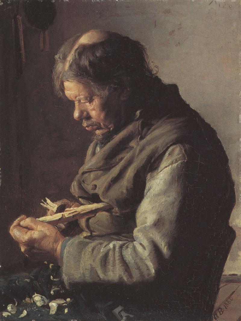 Der Fischer Lars Gaihede formt einen Stock – Anna Ancher