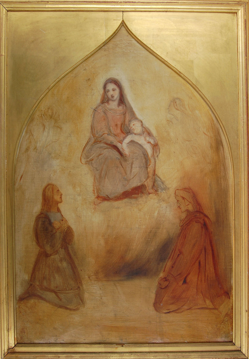 Der Maler Raphael und der Dichter Dante in Anbetung vor der Heiligen Jungfrau und dem Kind - Ary Scheffer