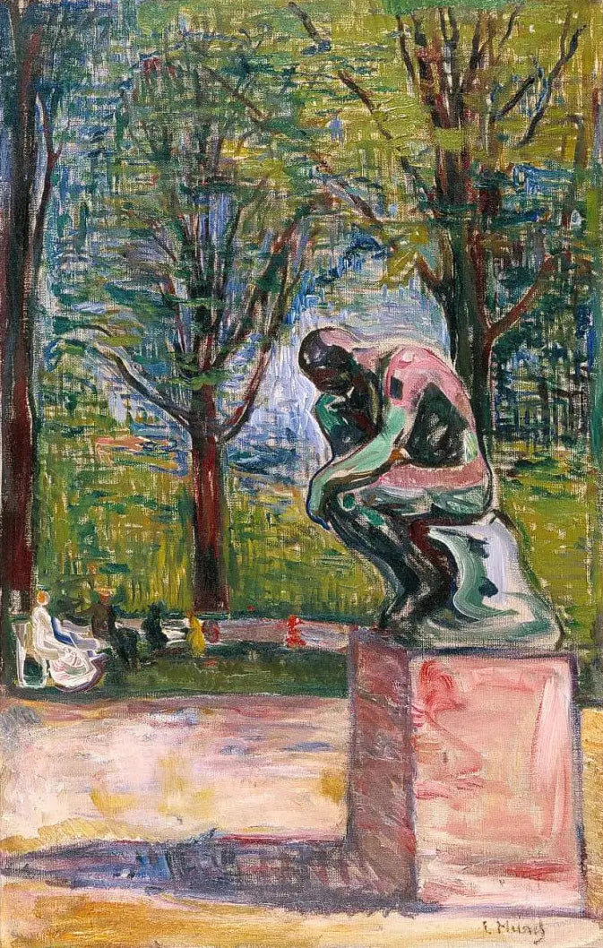 « Der Denker » von Rodin im Garten von Dr. Linde - Edvard Munch