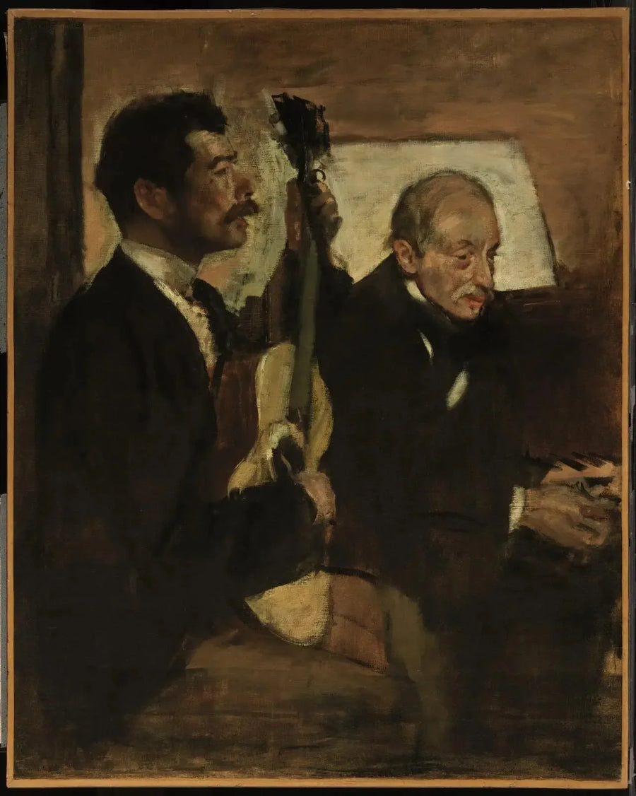 Der Vater von Degas, der Lorenzo Pagans beim Gitarrespielen zuhört - Edgar Degas