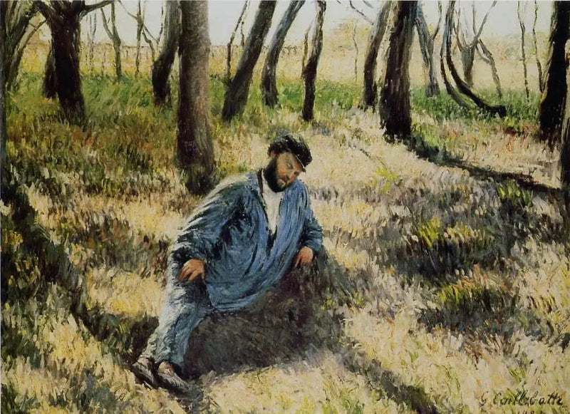 Der Vater Magloire ausgestreckt in einem Wald - Gustave Caillebotte