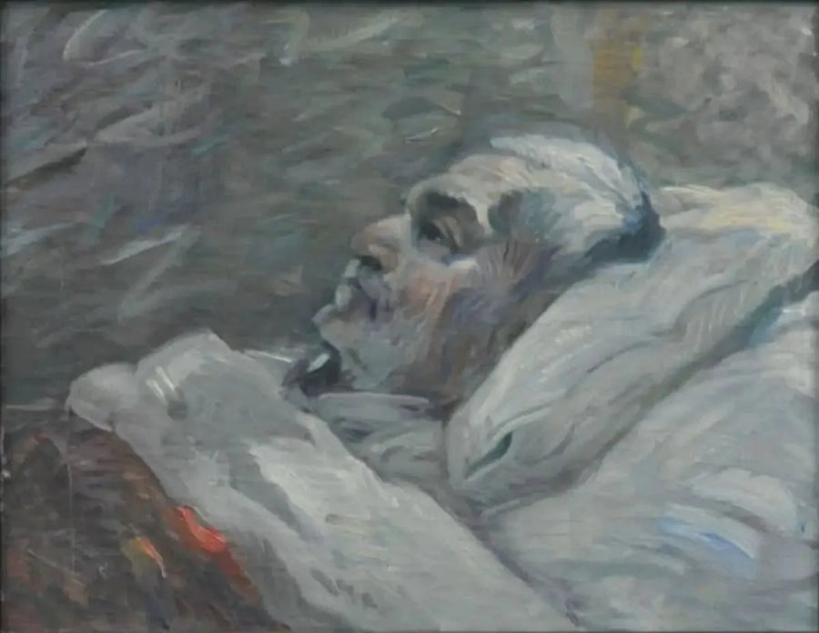 Der Vater auf dem Krankenbett I - Franz Marc