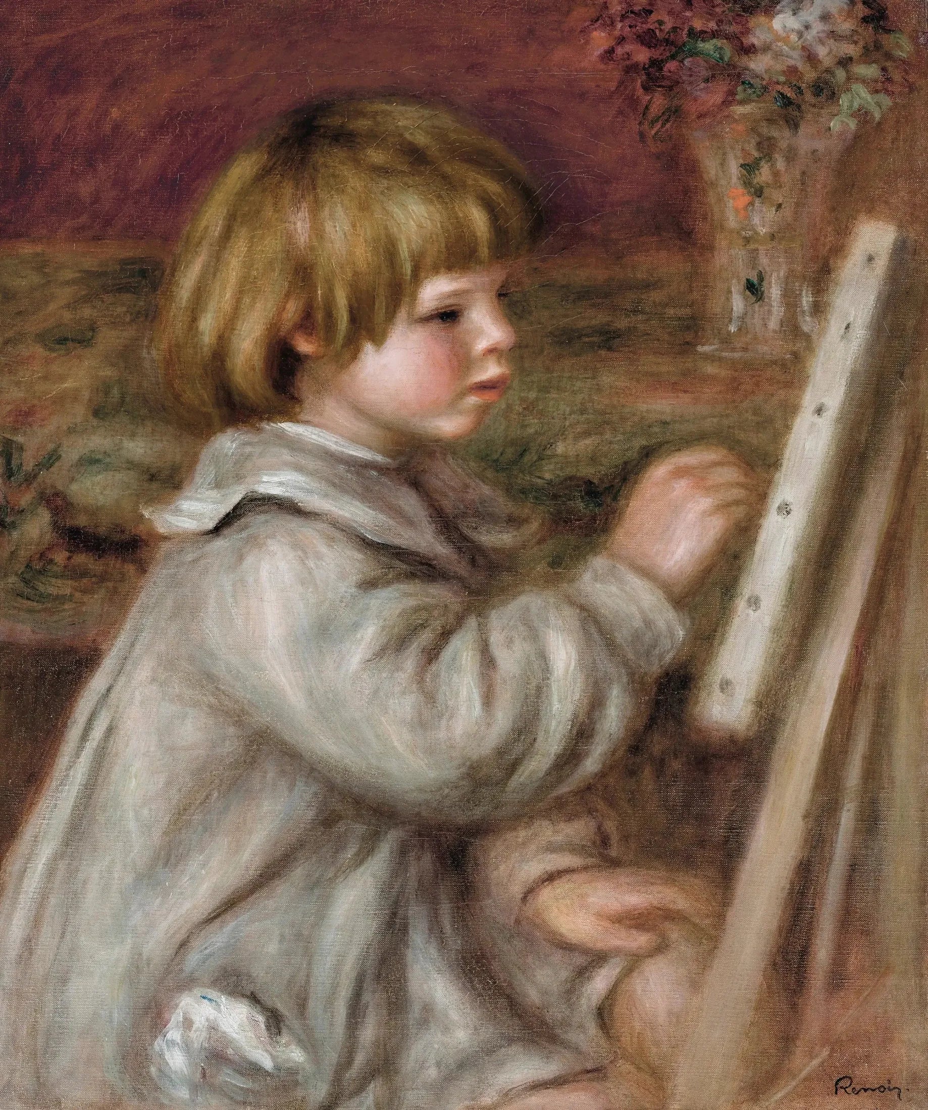 Le petit peintre (Claude Renoir) - Pierre-Auguste Renoir image 1 copie peinte à la main à l’huile