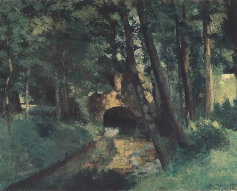 Die kleine Brücke, Pontoise - Camille Pissarro