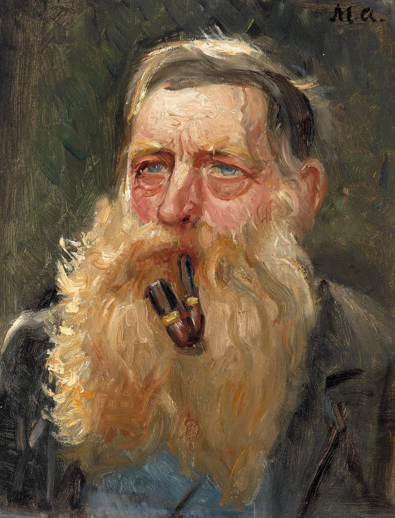 Der Taucher, Herr Nielsen, raucht Pfeife. – Michael Peter Ancher