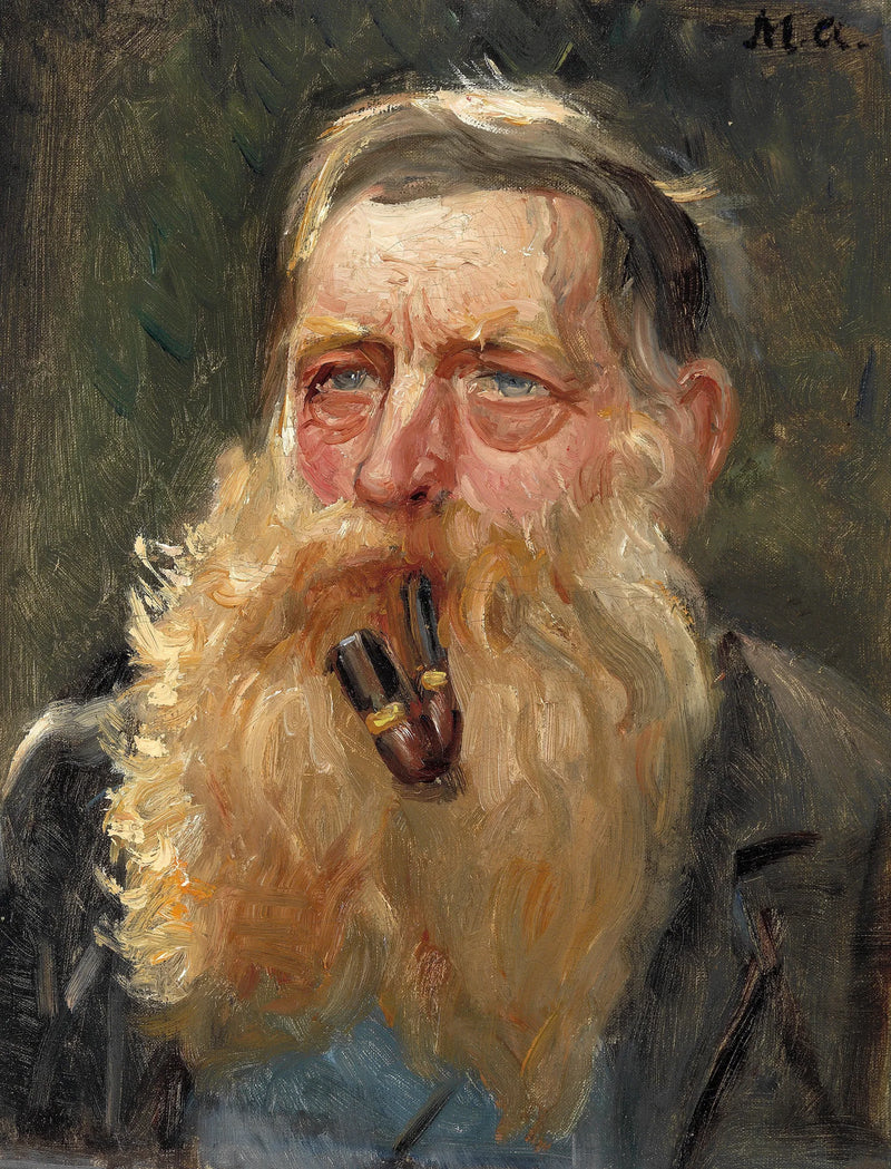 Der Taucher, Herr Nielsen, raucht Pfeife. – Michael Peter Ancher