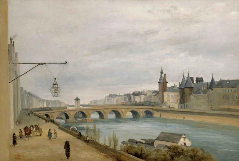 Die Brücke am Wandel, gesehen vom Quai de Gesvres (1830) - Jean-Baptiste Camille Corot