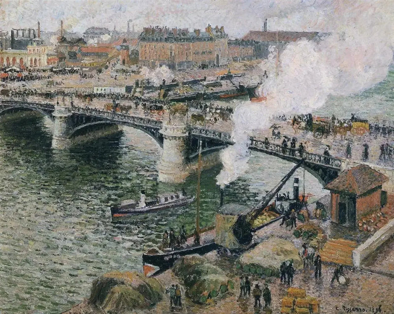 Die Boieldieu-Brücke in Rouen - Camille Pissarro