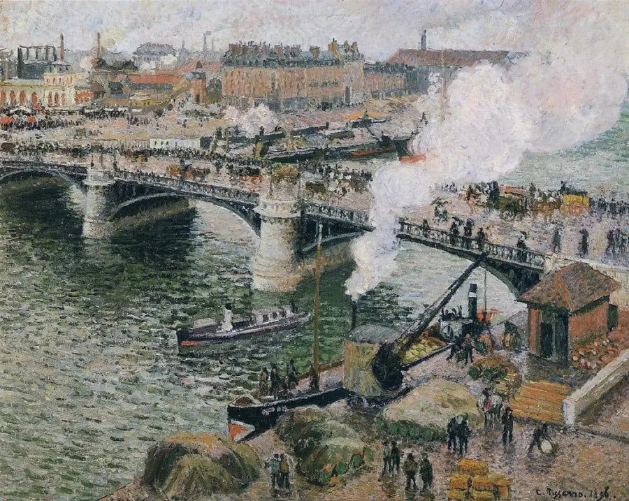Die Boieldieu-Brücke in Rouen - Camille Pissarro