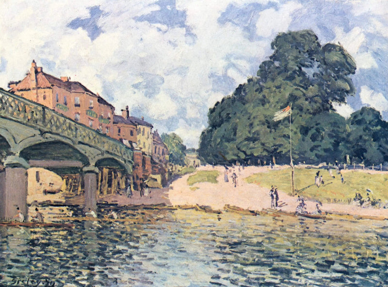 Die Brücke von Hampton Court - Alfred Sisley