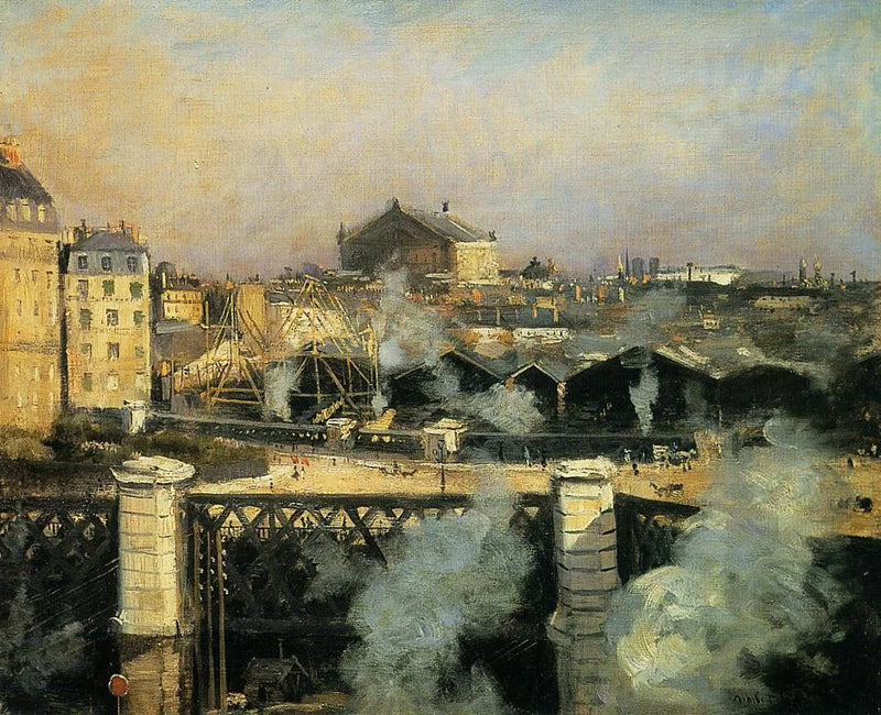 Die Brücke der Europäischen Union und der Bahnhof Saint-Lazare im Bau - Norbert Gœneutte