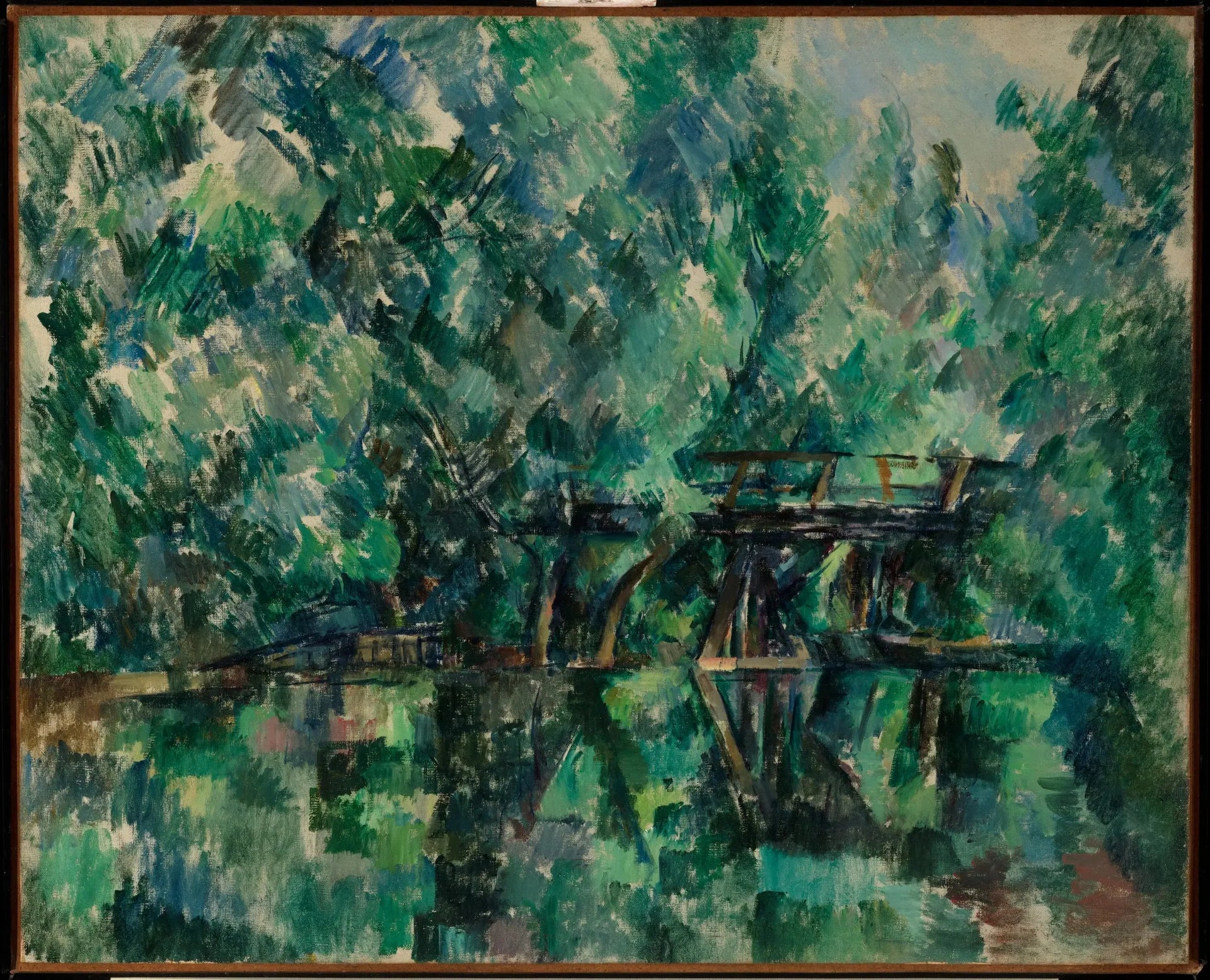Le pont de l'île Machefer à Saint-Maur-des-Fossés - Paul Cézanne image 1 copie de tableau peinte à la main
