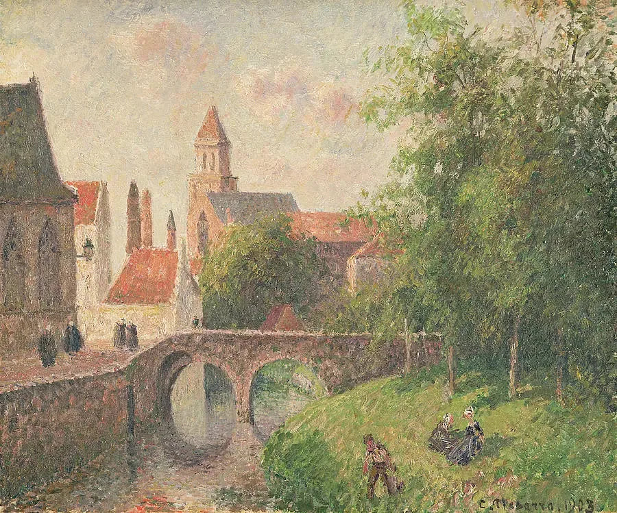 Le Pont de la Clef à Bruges, Belgique - Camille Pissarro image 1 copie de tableau peinte à la main