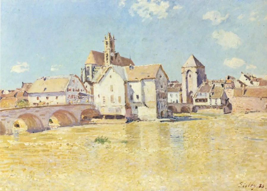 Die Brücke von Moret im Morgenlicht - Alfred Sisley