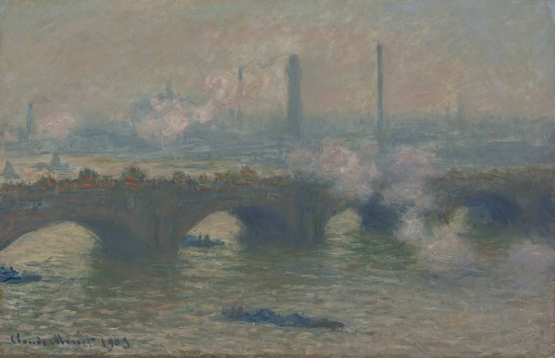Die Waterloo-Brücke, der graue Tag - Claude Monet