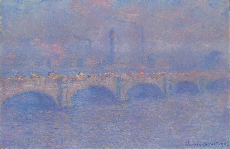 Die Waterloo-Brücke, der Effekt des Sonnenlichts - Claude Monet