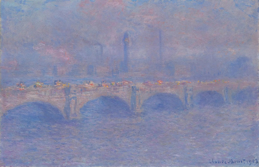 Die Waterloo-Brücke, der Effekt des Sonnenlichts - Claude Monet