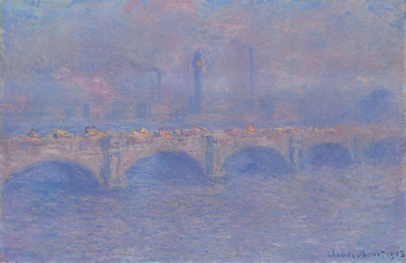 Die Waterloo-Brücke, der Effekt des Sonnenlichts - Claude Monet