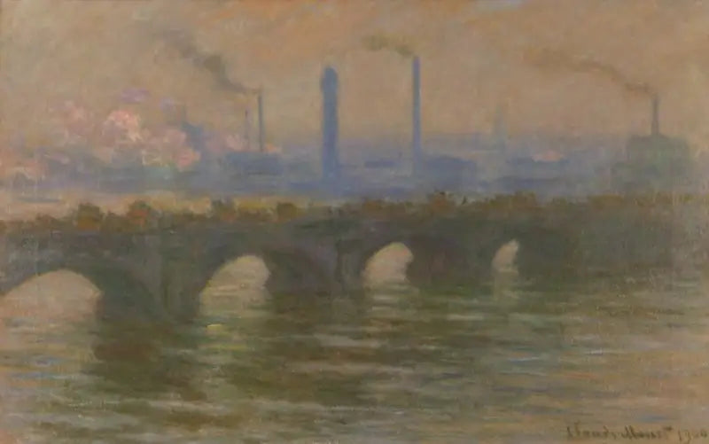 Die Waterloo-Brücke, bewölktes Wetter - Claude Monet
