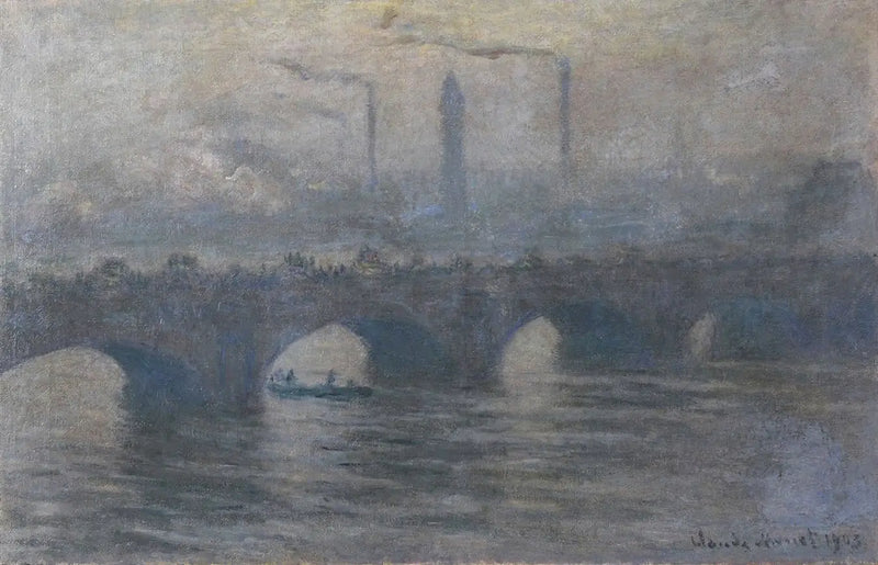 Die Waterloo-Brücke, graues Wetter - Claude Monet