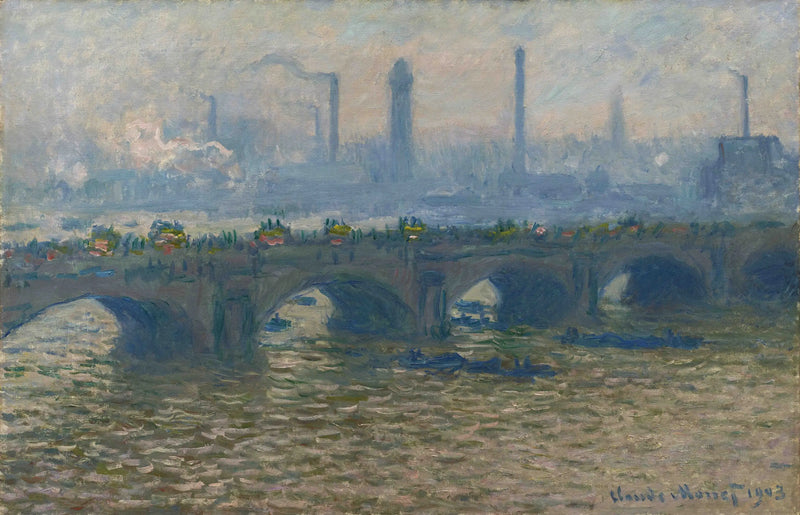Die Waterloo-Brücke, graues Wetter - Claude Monet