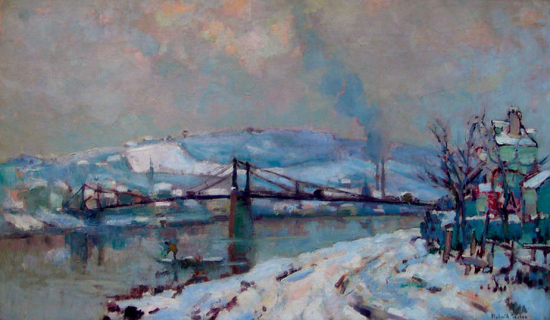 Die Elbeuf-Brücke im Schnee - Robert Antoine Pinchon