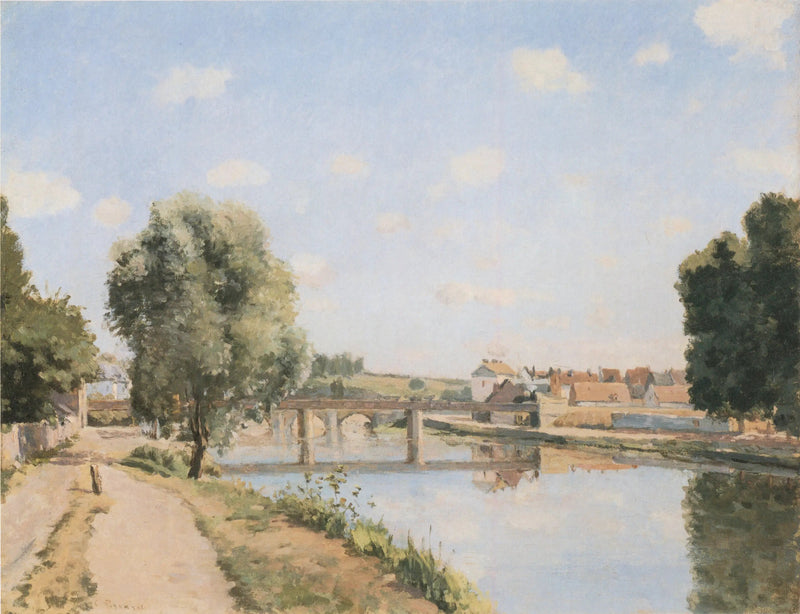 Die Eisenbahnbrücke, Pontoise - Camille Pissarro