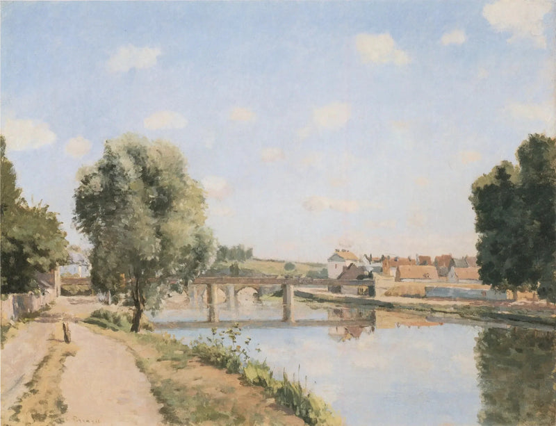 Die Eisenbahnbrücke, Pontoise - Camille Pissarro
