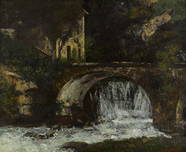 Die Brücke der Mühle (Quelle der Loue) - Gustave Courbet