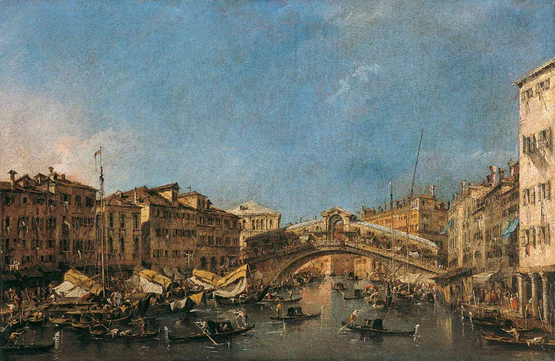 Le Pont du Rialto à Venise - Francesco Guardi image 1 reproduction réalisée par Alpha Reproduction