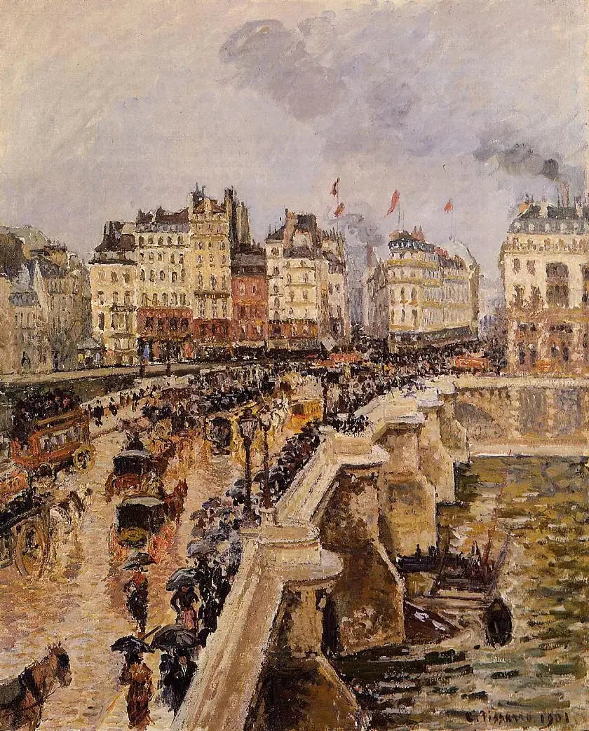 Die Pont-Neuf, Regnerischer Nachmittag (Erste Saison) - Camille Pissarro