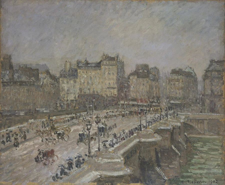 Die Pont-Neuf, Schneeeffekt (Zweite Serie) - Camille Pissarro
