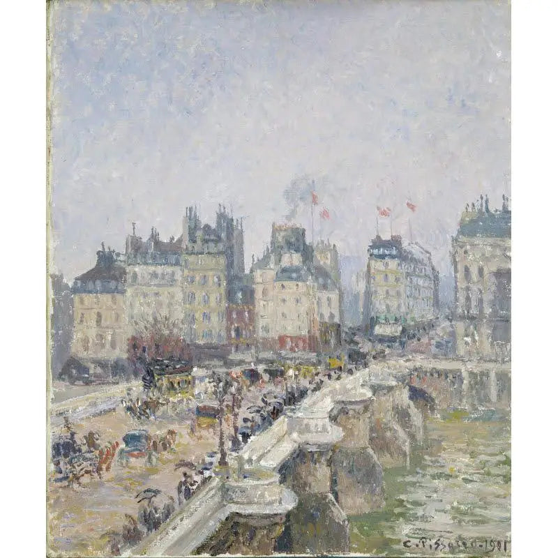 Die Pont-Neuf, nasses Wetter - Camille Pissarro