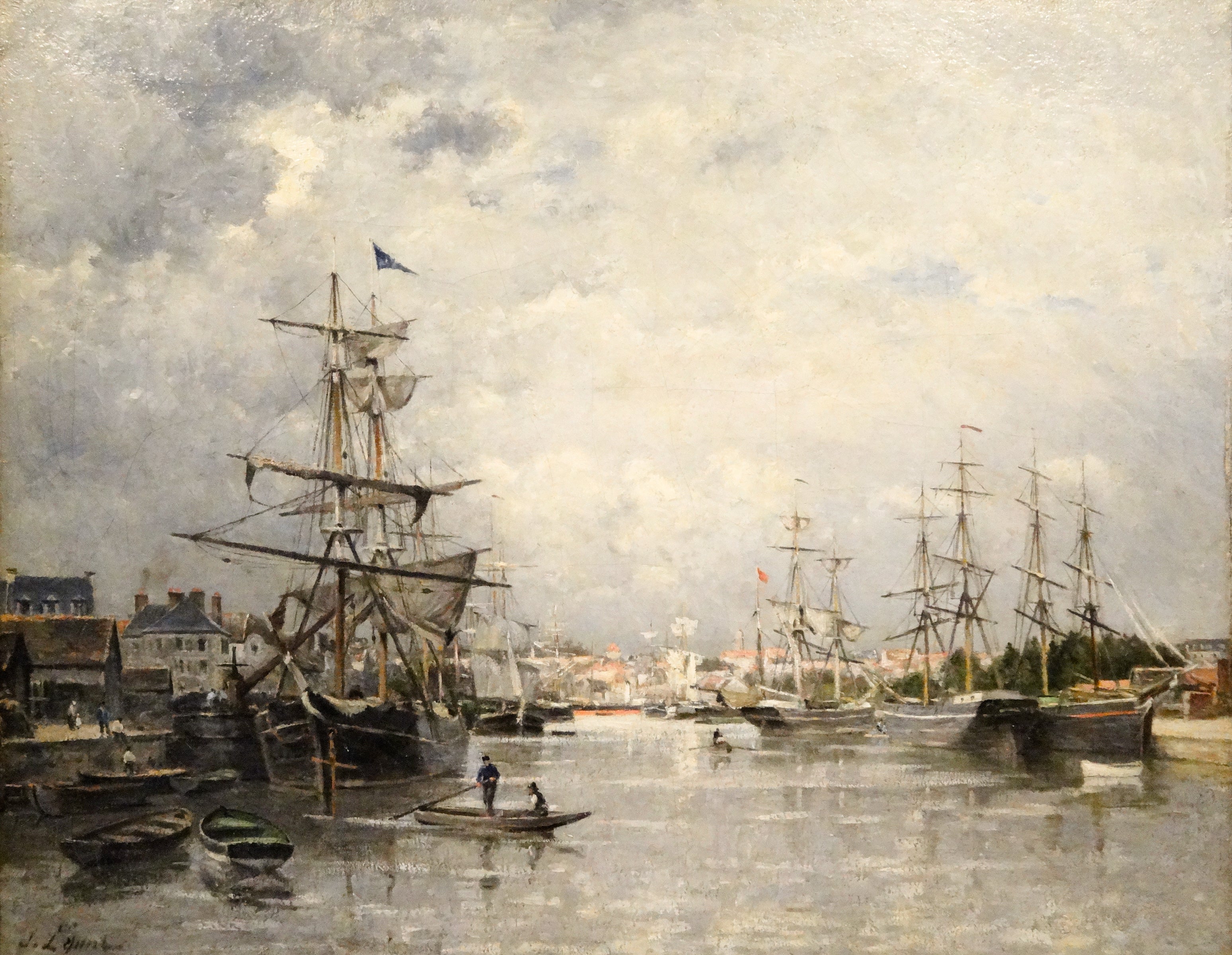 Le Port de Caen - Stanislas Lépine image 1 tableau peint à l’huile sur toile