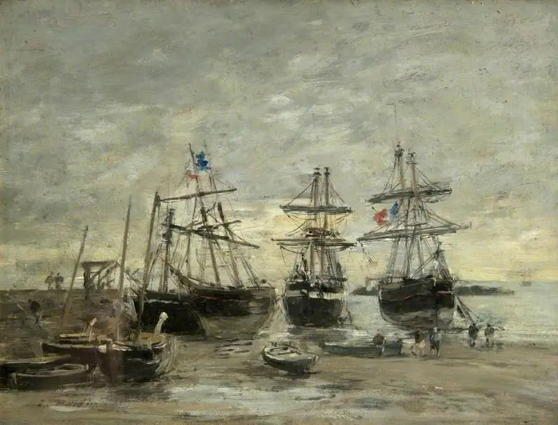 Der Hafen von Portrieux bei Niedrigwasser - Eugène Boudin