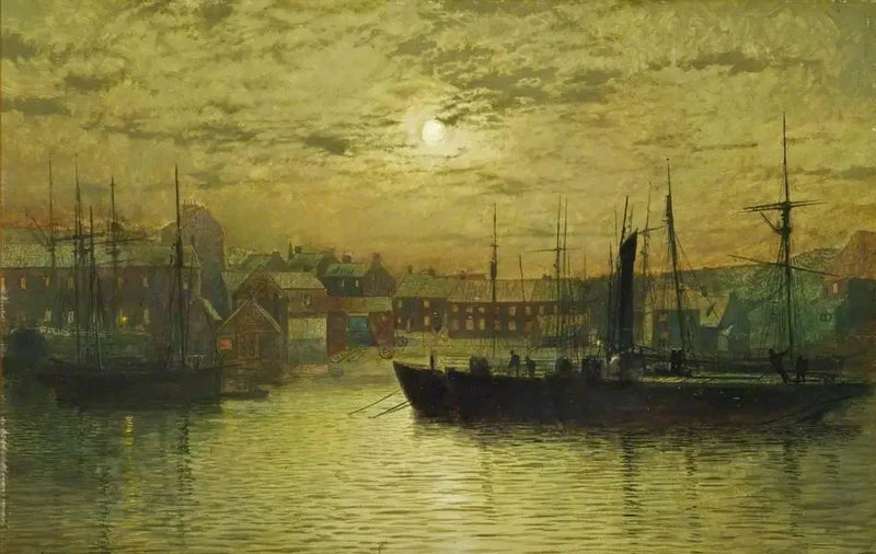 Der Hafen von Whitby im Mondlicht - John Atkinson Grimshaw