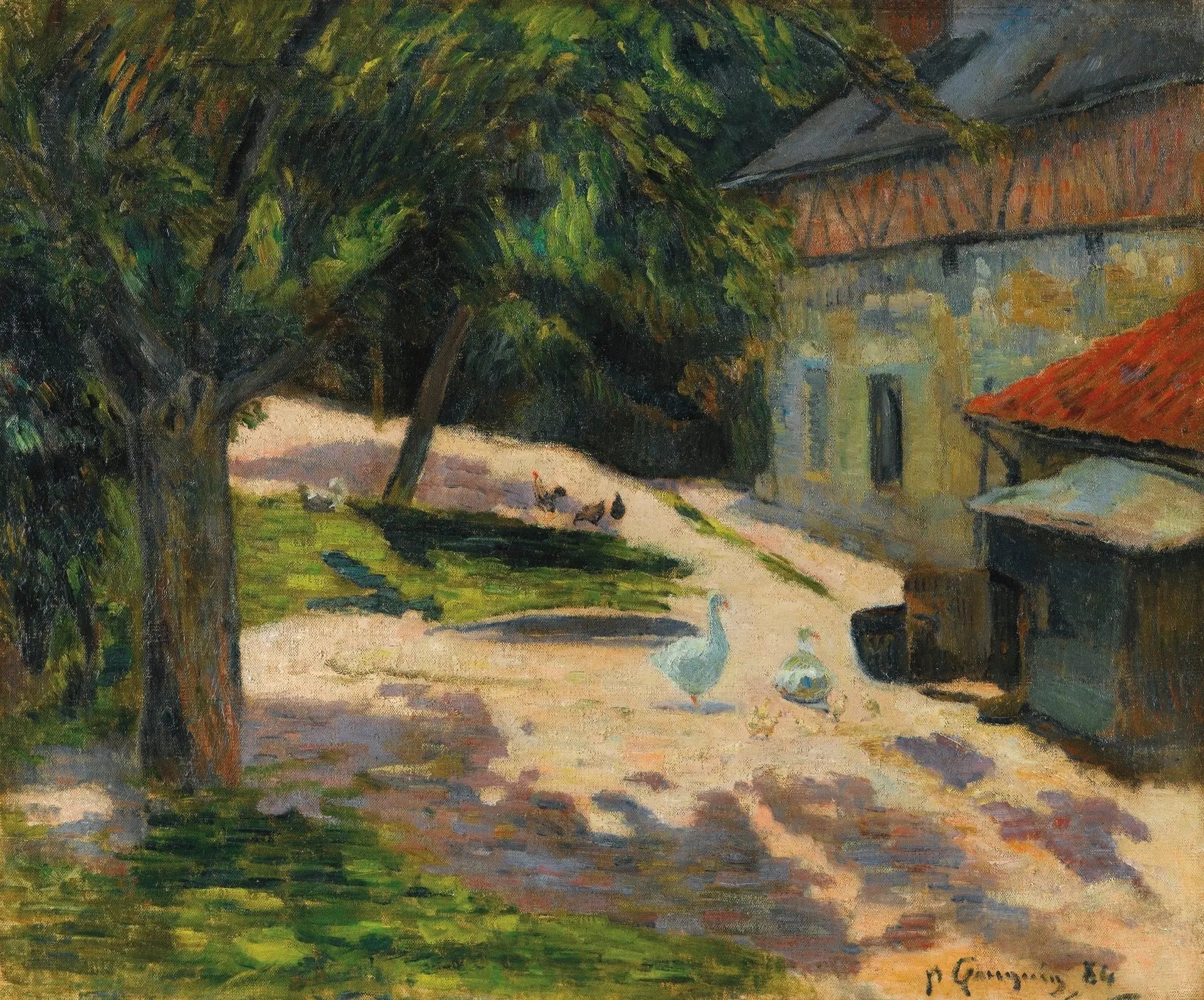 Le Poulailler - Paul Gauguin image 1 reproduction de peinture à l’huile